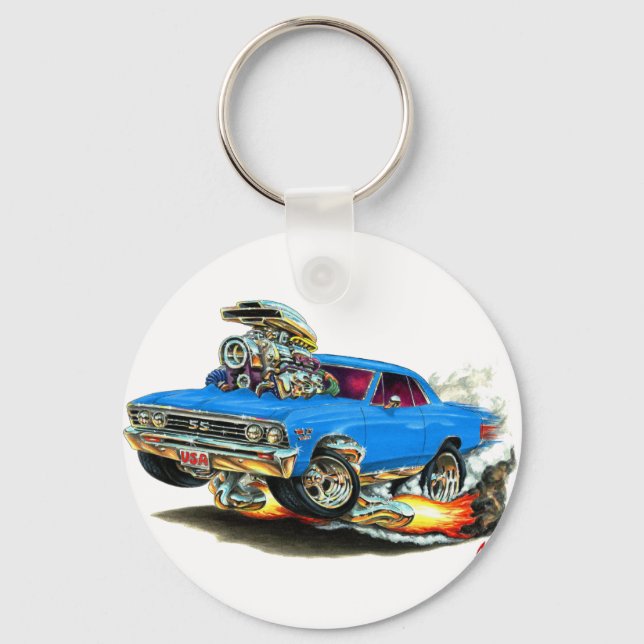 1967 Chevelle Blue Car Key Ring (Front)