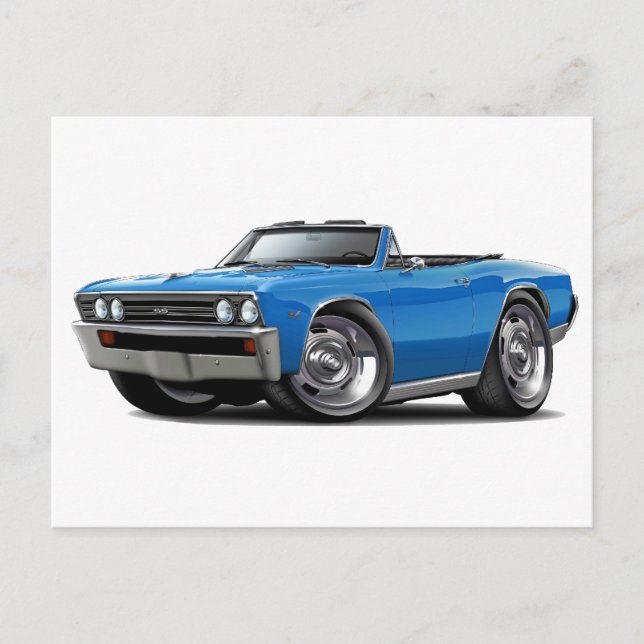 1967 Chevelle Blue Convertible Postcard (Front)