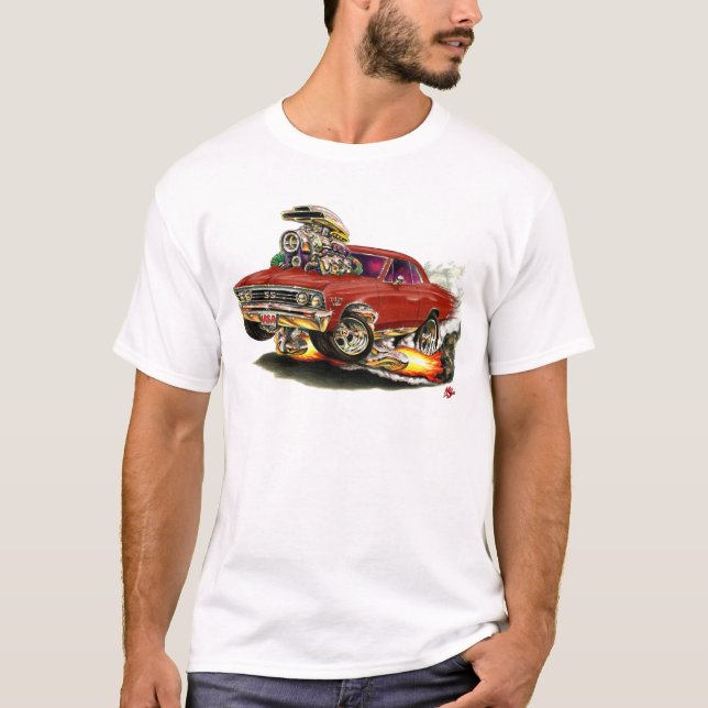1967 Chevelle Maroon Car T-Shirt (Front)
