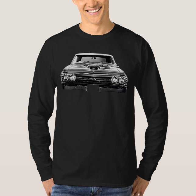1967 Chevy Chevelle Ss Front View Silhouette T-Shirt (Front)