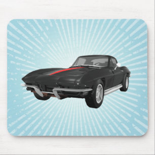 1967 Corvette Sports Car: Black Finish: Mousepad
