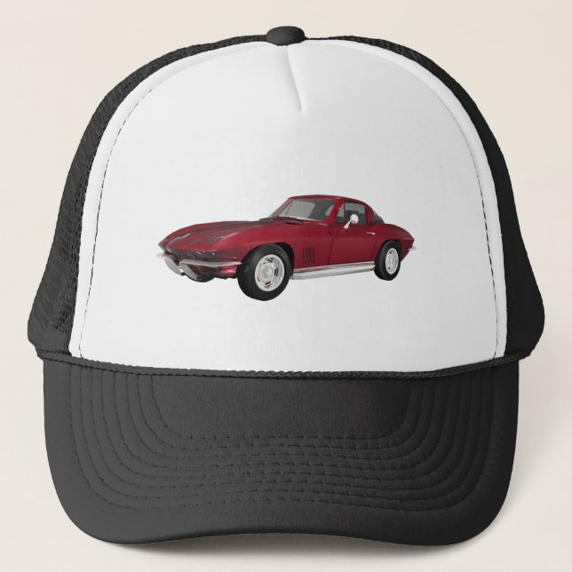 1967 Corvette: Sports Car: Candy Apple Finish: Trucker Hat (Front)