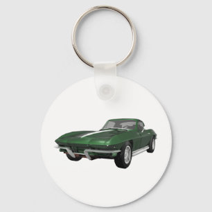 1967 Corvette Sports Car: Green Finish: Key Ring