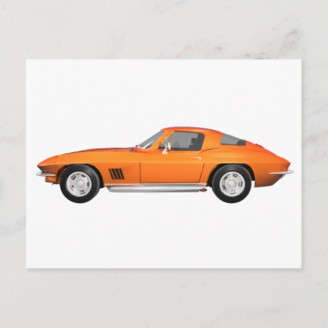 1967 Corvette Sports Car: Orange Finish Postcard (Front)