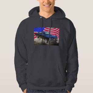 1967 Pontiac GTO and American Flag Hoodie