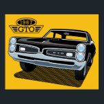 1967 Pontiac GTO Black BACKGROUND COLOR EDITABLE. Poster<br><div class="desc">Pop Art style 1967 Pontiac GTO. One of the greatest muscle cars of all time. BACKGROUND COLOR EDITABLE.</div>