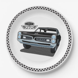 1967 Pontiac GTO Black Paper Plate