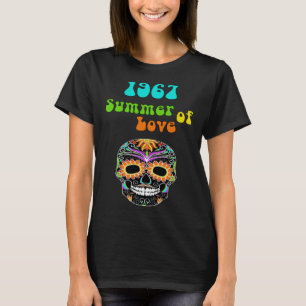 1967 Summer of Love Colourful Hippie Skull T-Shirt