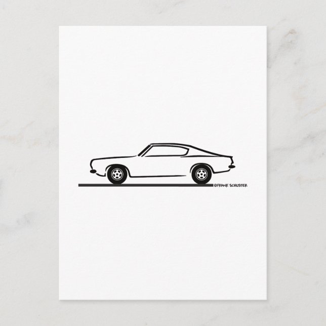 1968 1969 Plymouth Barracuda Postcard (Front)