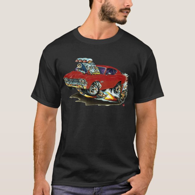 1968-69 Chevelle Maroon Car T-Shirt (Front)