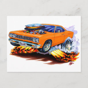 1968-69 Roadrunner Orange Car Postcard