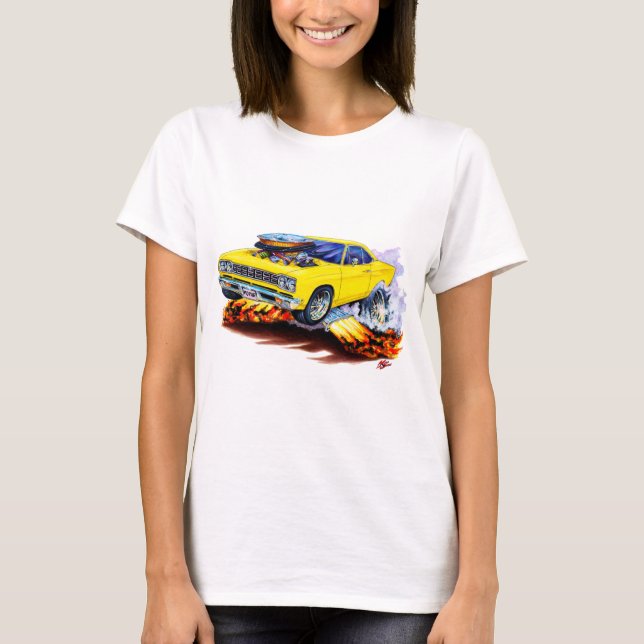 1968-69 Roadrunner Yellow Car T-Shirt (Front)