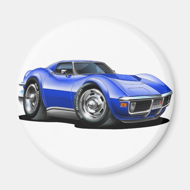 1968-72 Corvette Blue Car Magnet (Front)