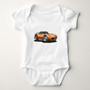1968-72 Corvette Orange Car Baby Bodysuit