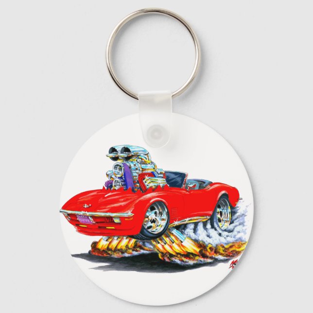1968-72 Corvette Red Convertible Key Ring (Front)