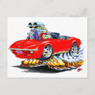 1968-72 Corvette Red Convertible Postcard