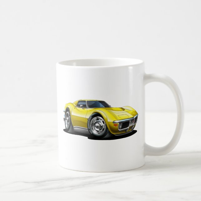 1968-72 Corvette Yellow Car Coffee Mug (Right)