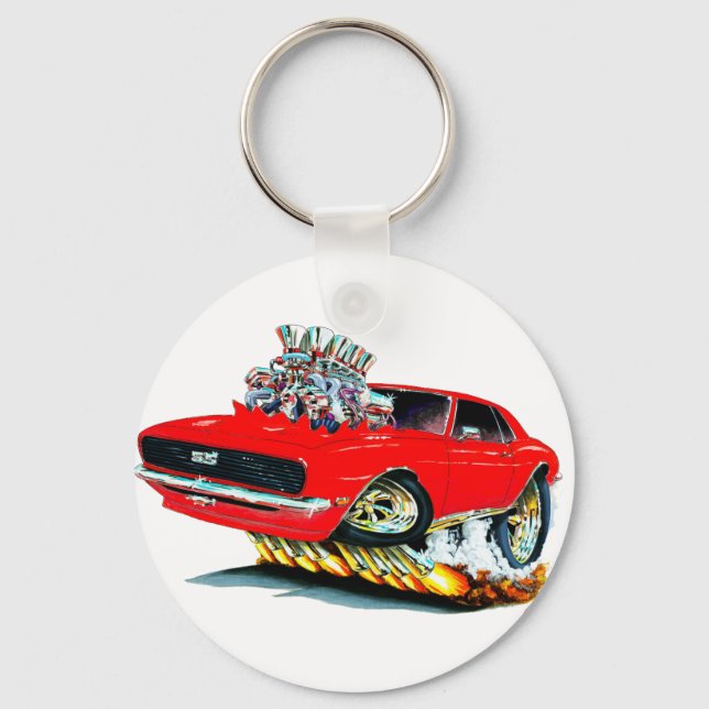 1968 Camaro Red Car Key Ring (Front)