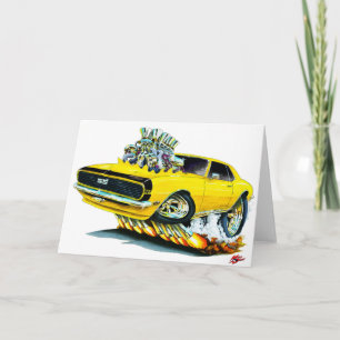 1968 Camaro Yellow-Black Car Card