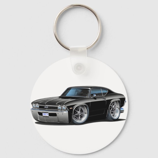 1968 Chevelle Black Car Key Ring (Front)