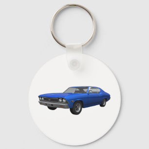 1968 Chevelle SS: Blue Finish Key Ring