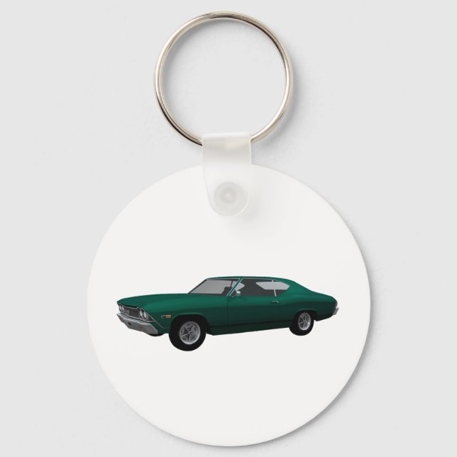 1968 Chevelle SS: Green Finish Key Ring (Front)