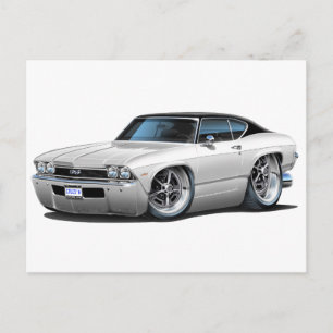 1968 Chevelle White Black Top Postcard