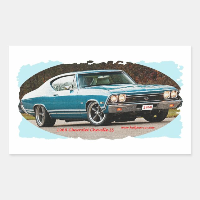 1968_Chevrolet_Chevelle_SS Rectangular Sticker (Front)