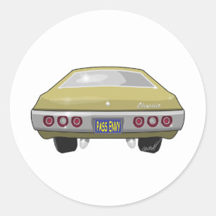 1968 Chevrolet Impala Classic Round Sticker