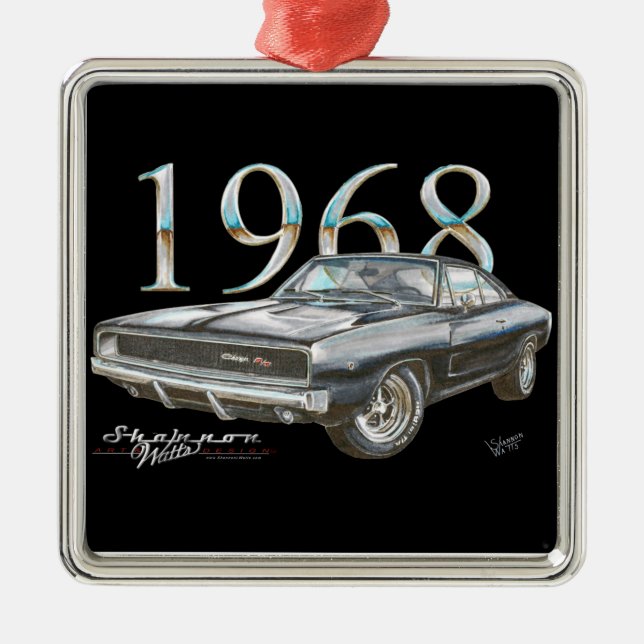 1968 Dodge Charger R/T Christmas Ornament (Front)