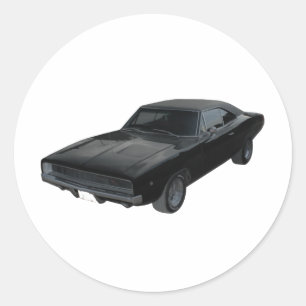 1968 dodge charger r/t mopar classic round sticker