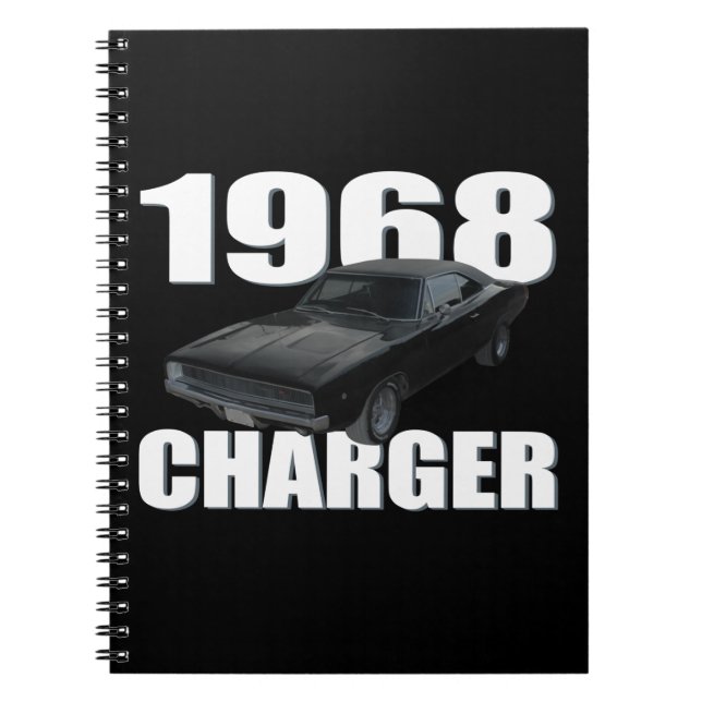 1968 dodge charger rt black notebook (Front)