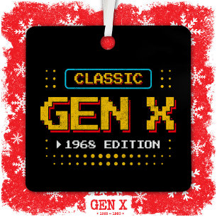 1968 Gen X Classic Retro Gamer Gaming Birthday Metal Tree Decoration