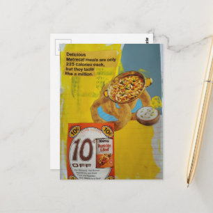 1968 meals coupon mixed media collage  postcard