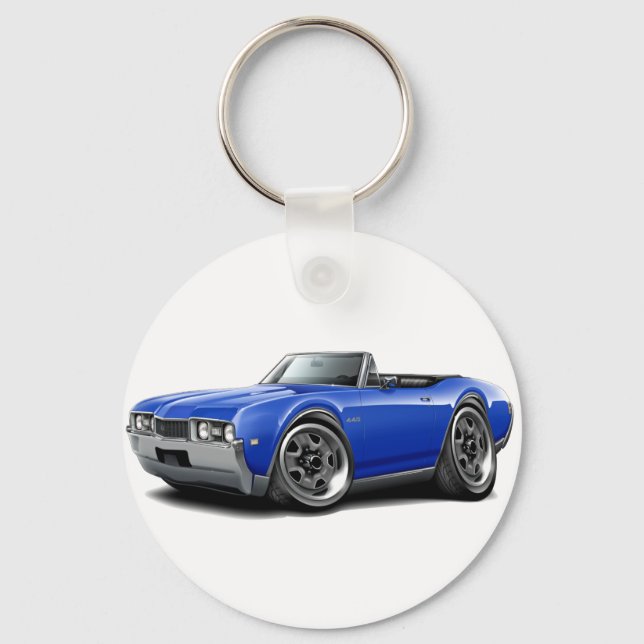 1968 Olds 442 Blue Convertible Key Ring (Front)