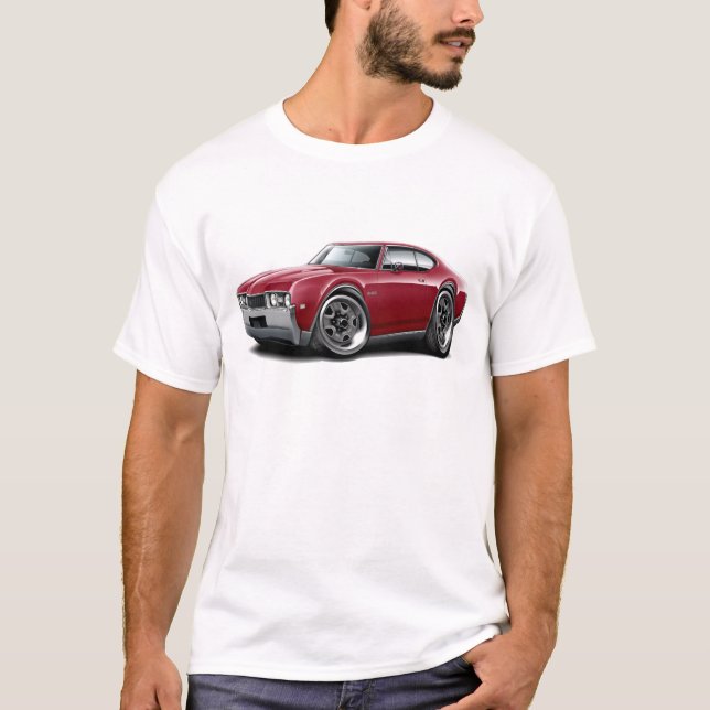 1968 Olds 442 Maroon Car T-Shirt (Front)