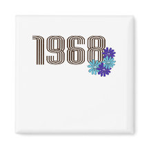 1968 Peace Sign Hippie Flower Power Aqua Purple