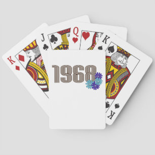 1968 Peace Sign Hippie Flower Power Aqua Purple Playing Cards
