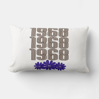 1968 Peace Sign Hippie Flower Power Purple Lumbar Cushion