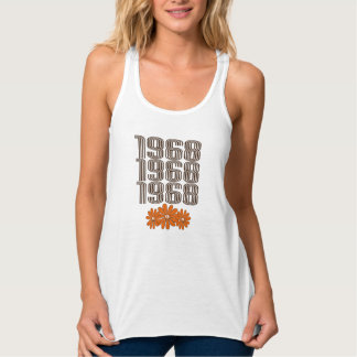 1968 Peace Sign Orange Hippy Flower Power Singlet
