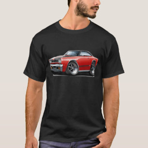 1968 Plymouth GTX Red-Black Hood Car T-Shirt