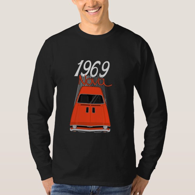 1969 69 Chevys Nova 2 Classic Car Old School Muscl T-Shirt (Front)