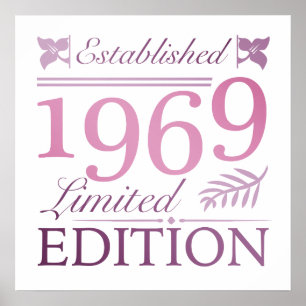 1969 Birthday For Women Poster