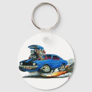 1969 Camaro SS Blue-Black Car Key Ring