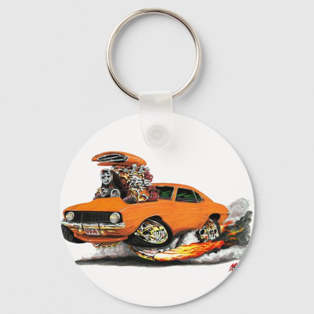1969 Camaro SS Orange Car Key Ring (Front)