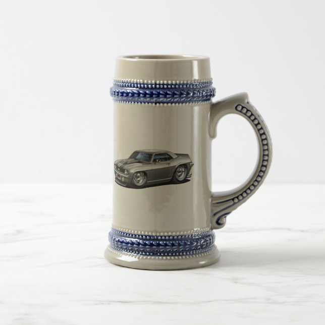 1969 Camaro SS Silver-Black Car Beer Stein (Right)