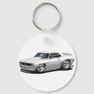 1969 Camaro White Car Key Ring
