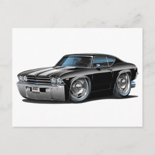 1969 Chevelle Black-White Car Postcard