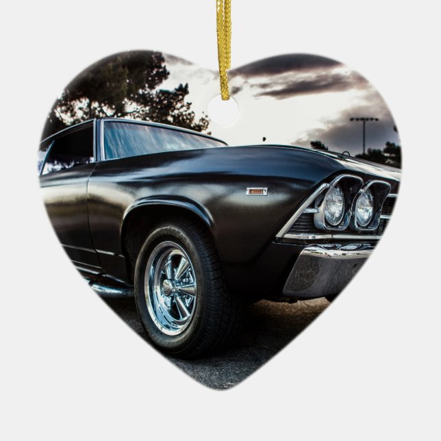 1969 Chevelle Photography Ceramic Tree Decoration (Front)