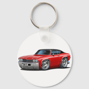1969 Chevelle Red-Black Top Car Key Ring